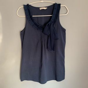 Light breathable cotton top, pleats and bow